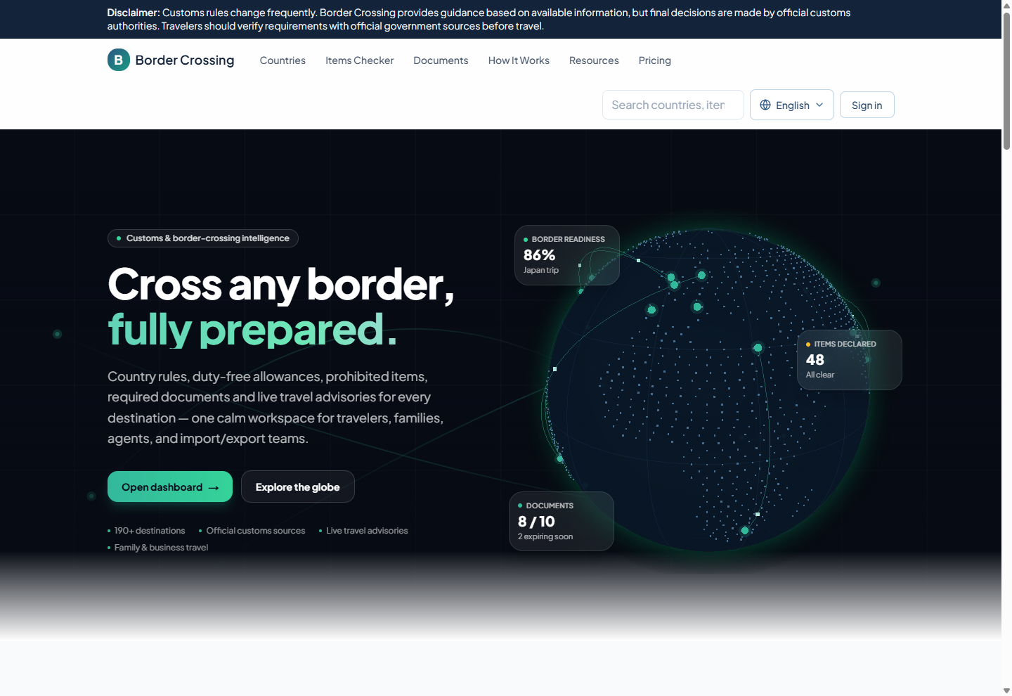 CustomsCompass project preview