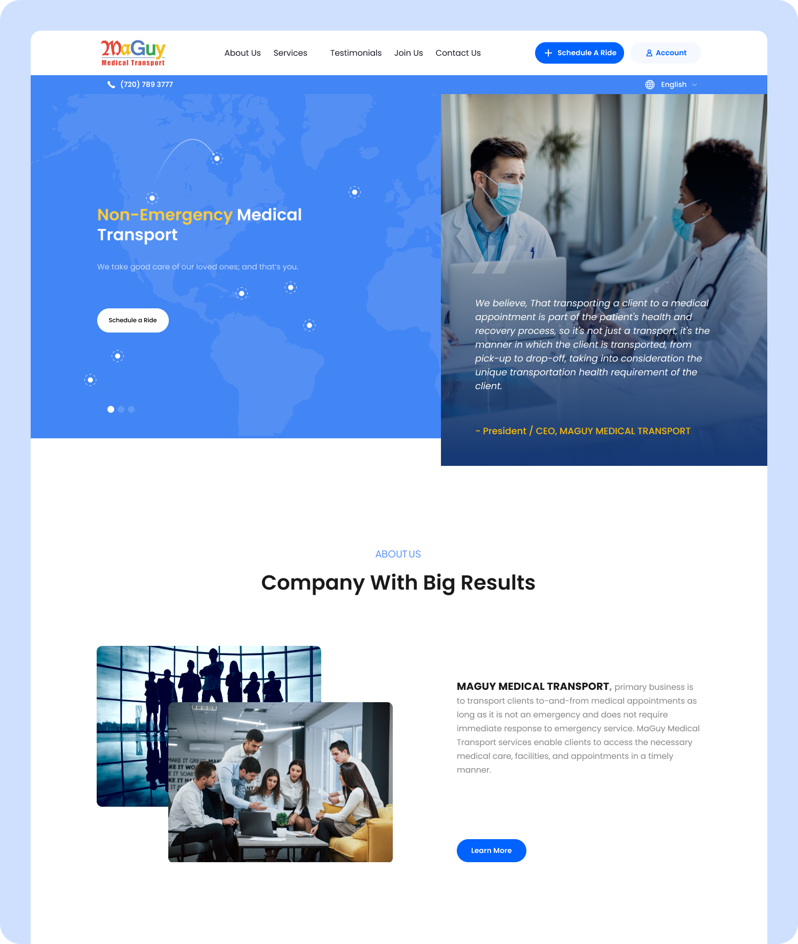 MaGuy Medical Transport - Web project