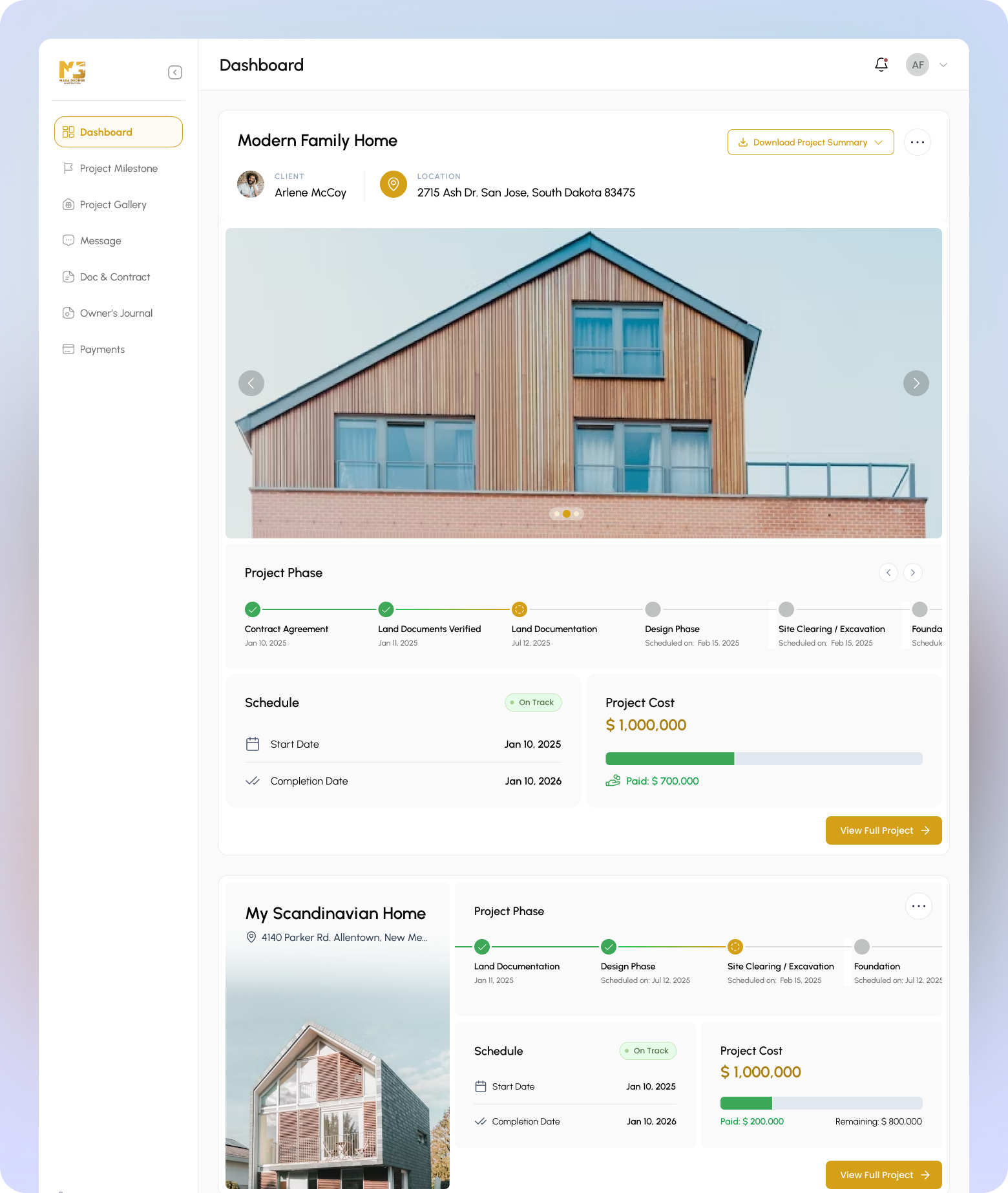 Masa George Construction - Web project
